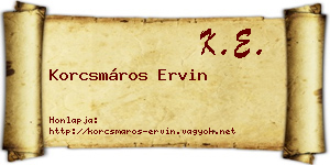 Korcsmáros Ervin névjegykártya